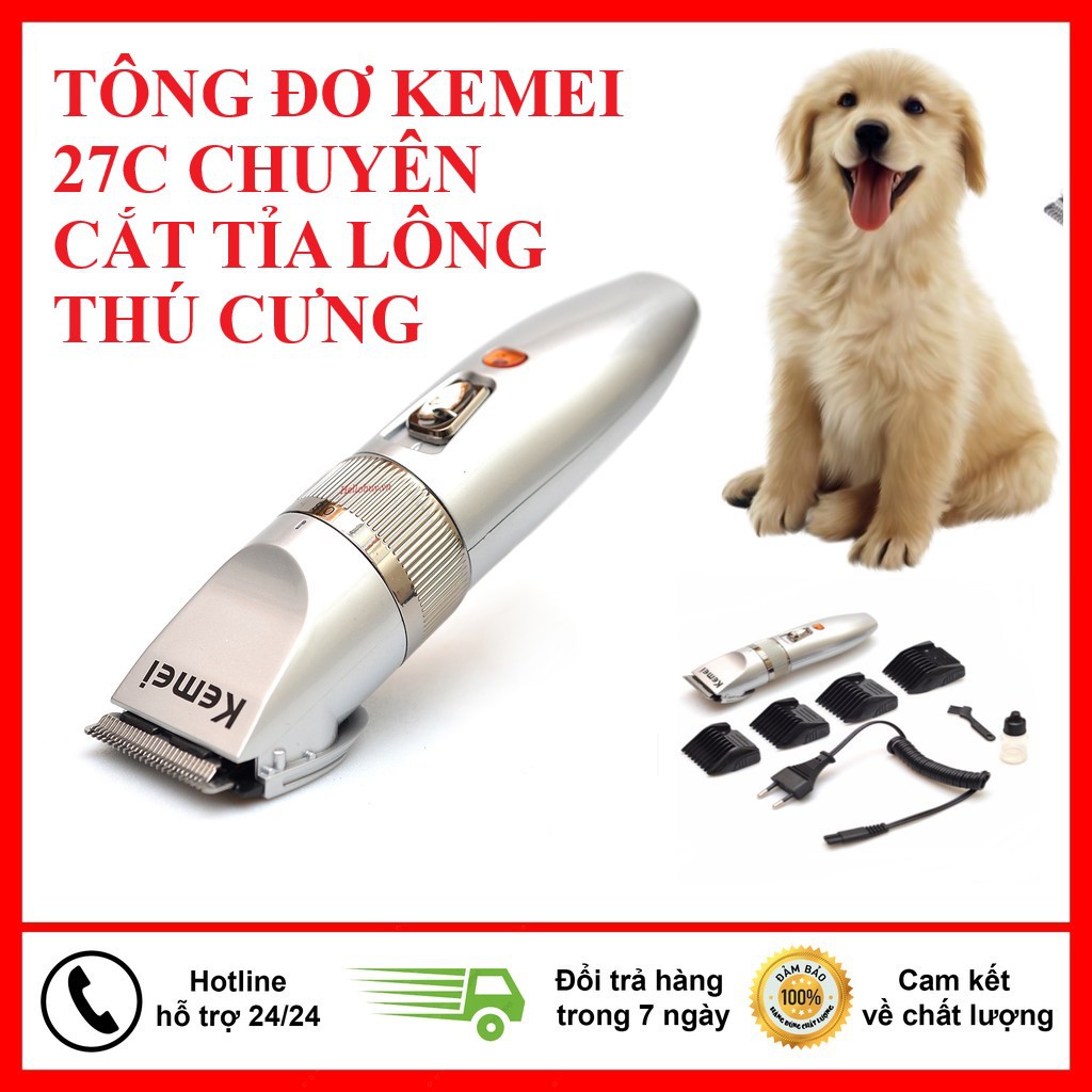 CẮT,TỈA LÔNG THÚ CƯNG Tông Đơ Cạo, Tỉa Lông Thú Cưng Kemei - 27C, Chuyên Dùng Cắt Tỉa Lông Thú Cưng Tại Nhà