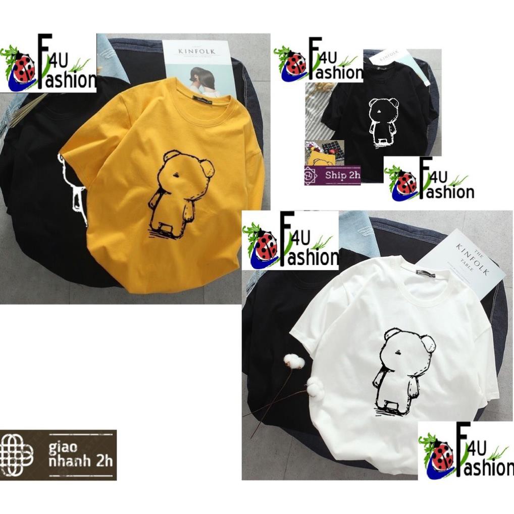 Áo thun unisex form rộng tay lỡ | Áo thun hình con gấu | Áo thun gấu panda | | T-shirt | Chuyên bán sỉ áo thun ་