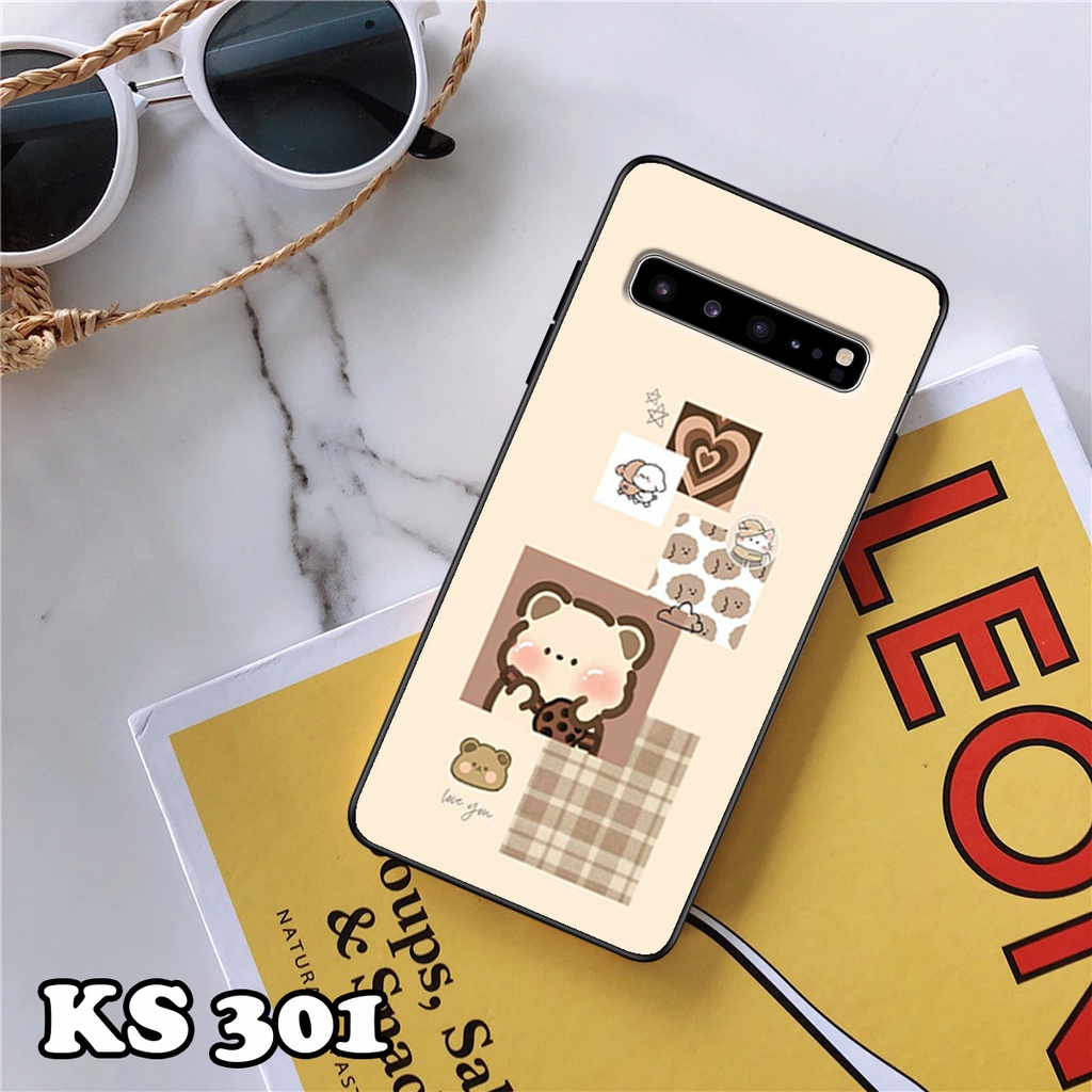 Ốp lưng Samsung S10 - S10 Plus - S10 5G - S10 Lite - S10e - Ốp Samsung in hình Gấu&Thỏ - Lưng nhám viền TPU