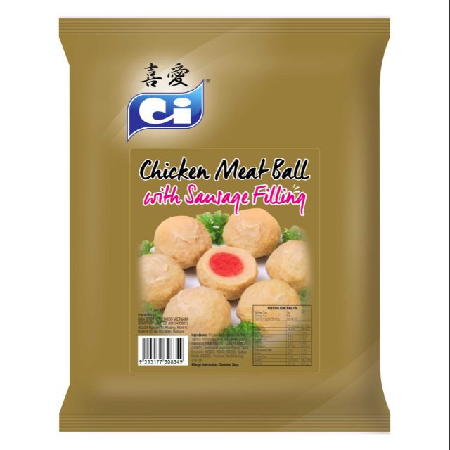 GÀ VIÊN CÓ NHÂN XÚC XÍCH _ CHICKEN MEAT BALL WITH SAUSAGE FILLING