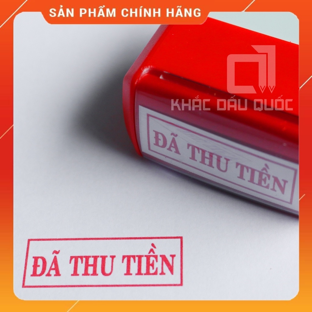 Con dấu đã thu tiền có mực sẵn đóng hơn 1000 lần kích thước 14x38mm,20x47mm,22x28mm