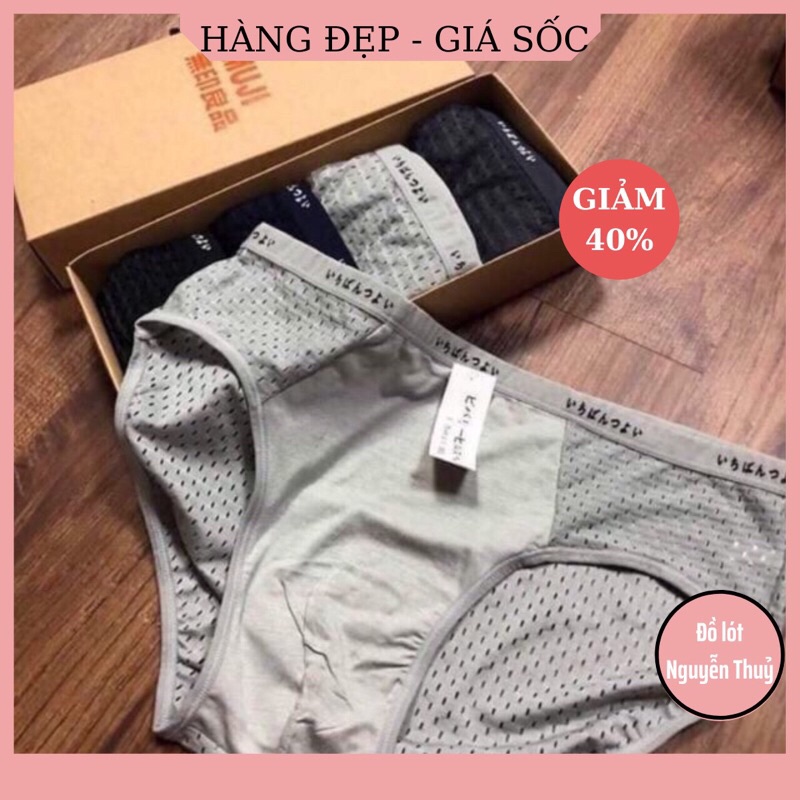 Quần lót nam chéo xuất Nhật - thông hơi ôm dáng
