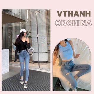 Quần jean ôm rách gối co dãn 4 chiều