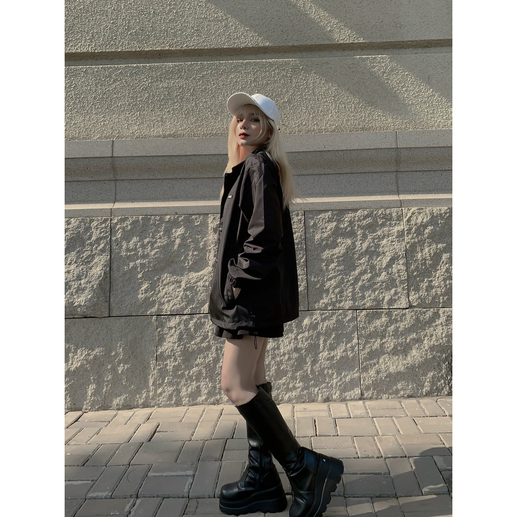 Áo Khoác Jacket Dù Phản Quang Unisex Form Rộng Nam Nữ