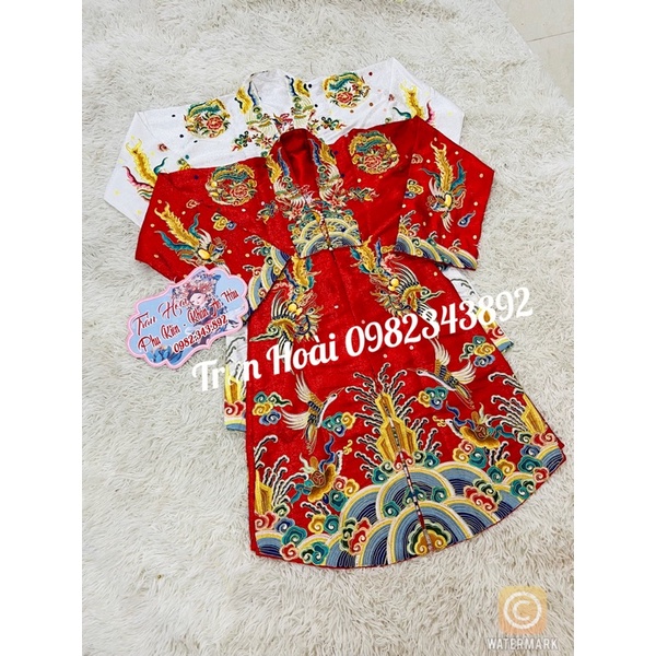 Khăn áo hầu đồng - áo chúa , áo chầu gấm thêu phượng