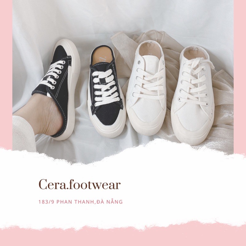 SỤC THỂ THAO NỮ - DÉP SỤC ĐẠP GÓT DỄ THƯƠNG TIỆN LỢI - GIÀY THỂ THAO ĐẠP GÓT - ĐEN - TRẮNG