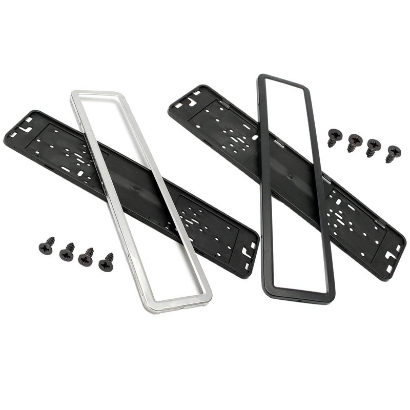 Màu bạc Khung biển số xe hơi bằng thép không gỉ 8K phong cách Châu Âu