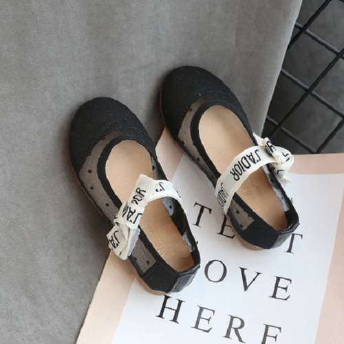 Giày búp bê bé gái chấm bi lưới