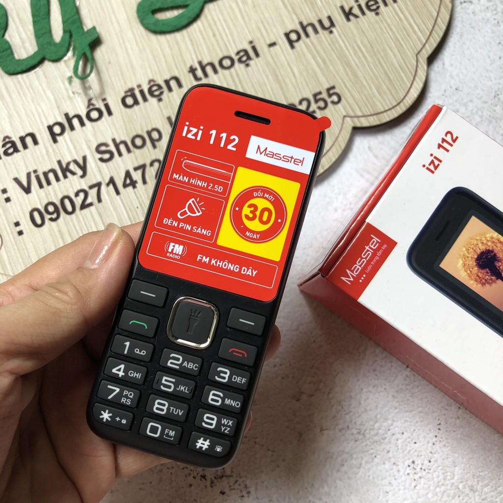 ĐIỆN THOẠI MASSTEL IZI 112 FULLBOX 2 SIM BẢO HÀNH CHÍNH HÃNG ẢNH THẬT + CLIP SHIP GRAB