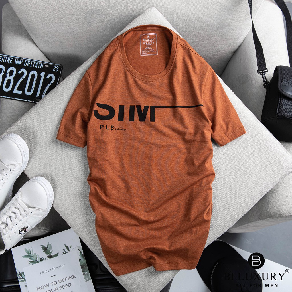 Áo phông nam Biluxury 4APKH023CAM thun cotton co giãn 4 chiều siêu nhẹ thoải mái vận động | BigBuy360 - bigbuy360.vn