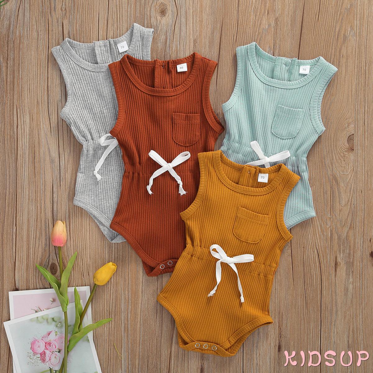 Jumpsuit Sát Nách Cổ Tròn Cho Trẻ Sơ Sinh