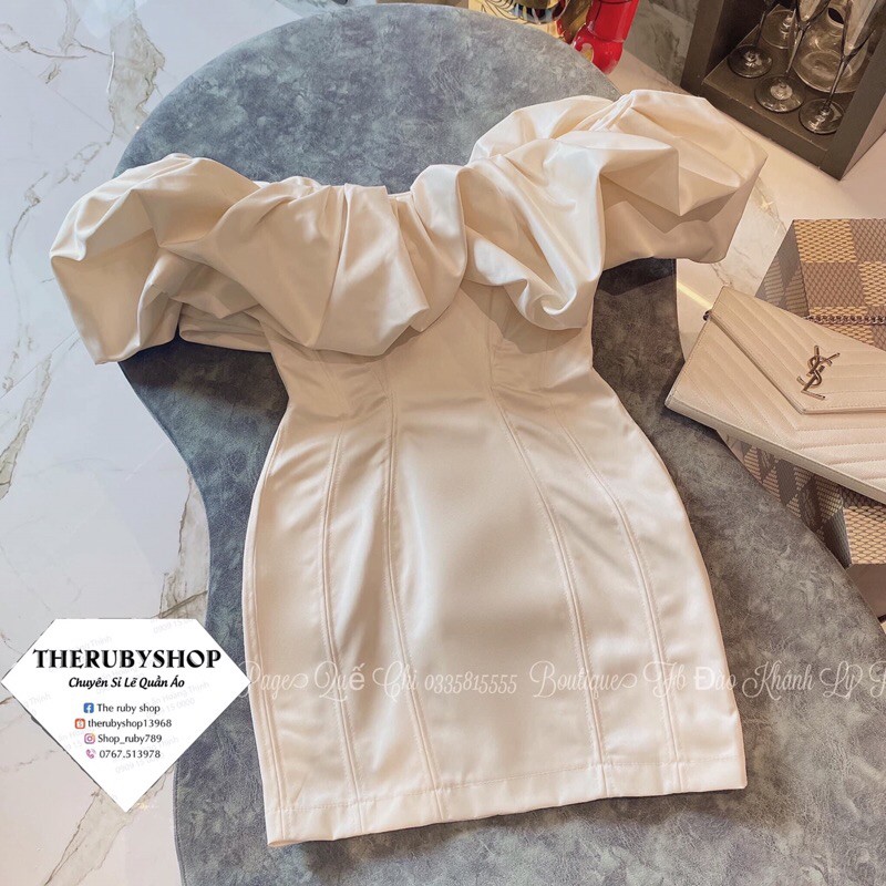 Đầm meo meo trễ vai