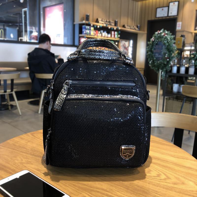 Ba Lô Du Lịch Đính Kim Sa Phiên Bản Hàn Quốc Phong Cách Mới Dễ Phối Đồ Hợp Thời Trang Cho Nữ