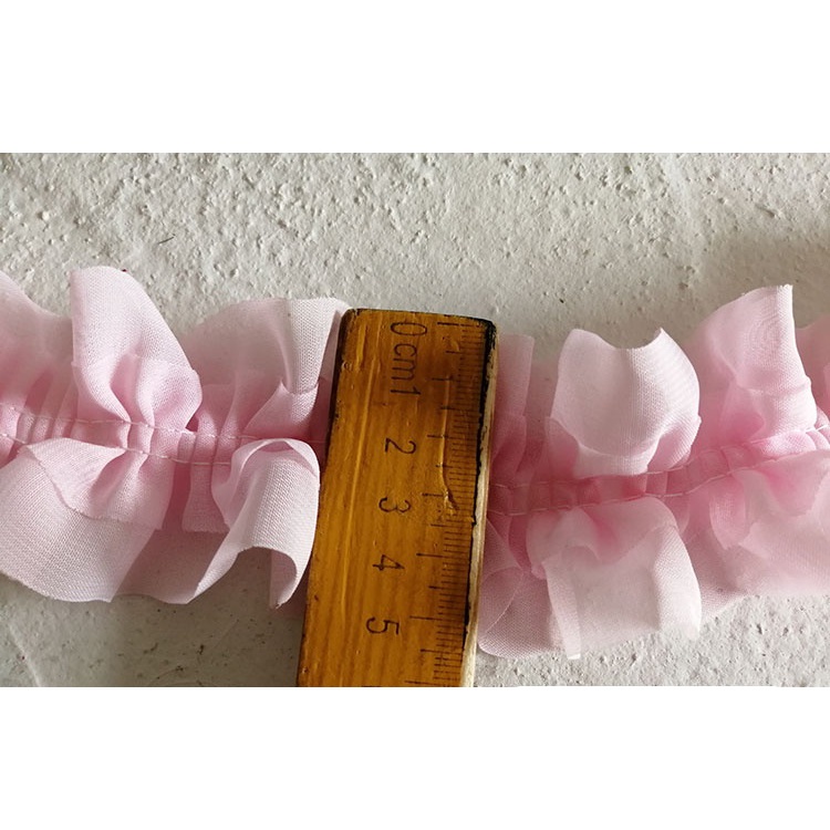 Dây Ruy Băng Vải Tuyn Hai Lớp Ren Lưới 3D Dùng Trang Trí Váy Cưới