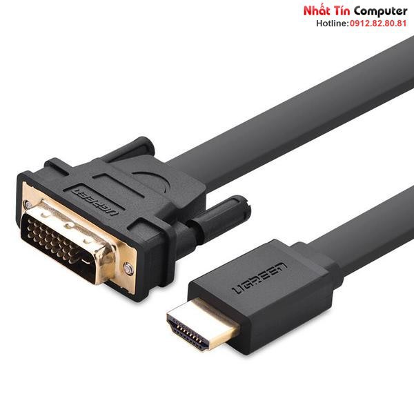 [HOT DEAL]  Cáp HDMI to DVI (24+1) mỏng dẹt dài 2M Chính hãng Ugreen 30106