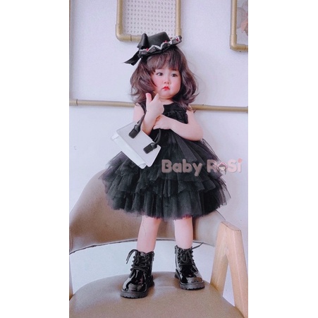 Váy công chúa tầng ren cho bé  đen