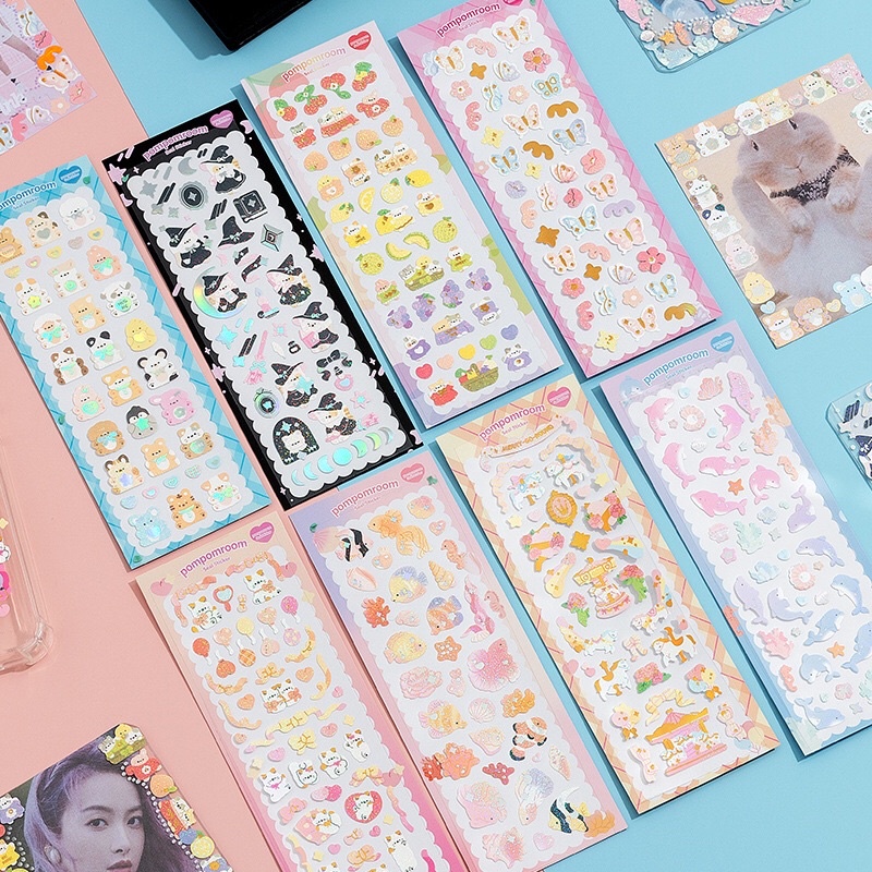 Sticker siêu dễ thương Pompomroom_trang trí card,top