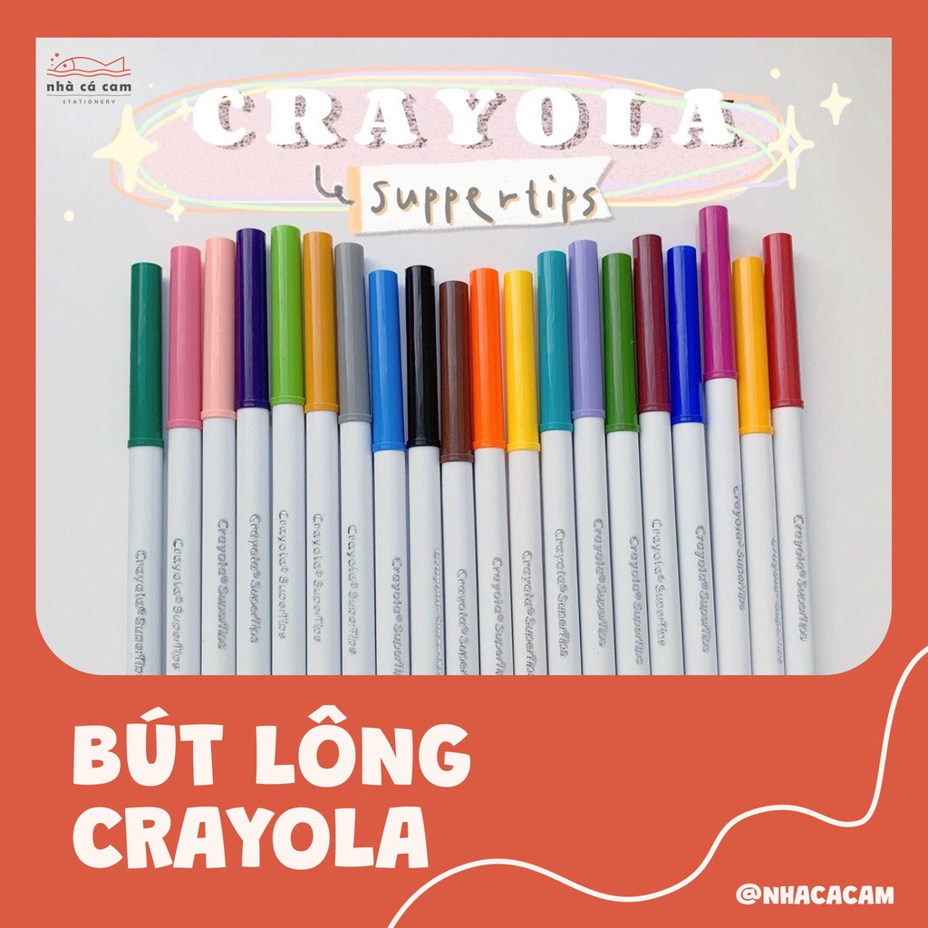 Bút Lông Lẻ 50 Màu Crayola Super Tips, Trang Trí Sổ, Bullet Journal, Ghi Chép Nhật Kí - Nhà Cá Cam