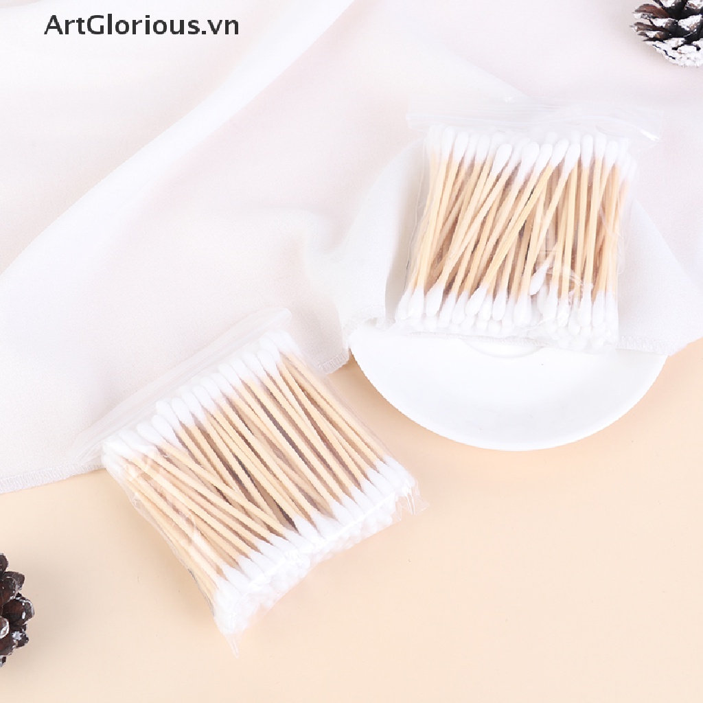 Set 100 Tăm Bông Cotton Hai Đầu Sử Dụng Một Lần