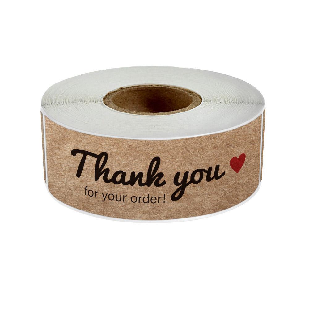 Cuộn 120 Miếng Dán Trang Trí Bao Thư In Chữ Thank You For Your Order