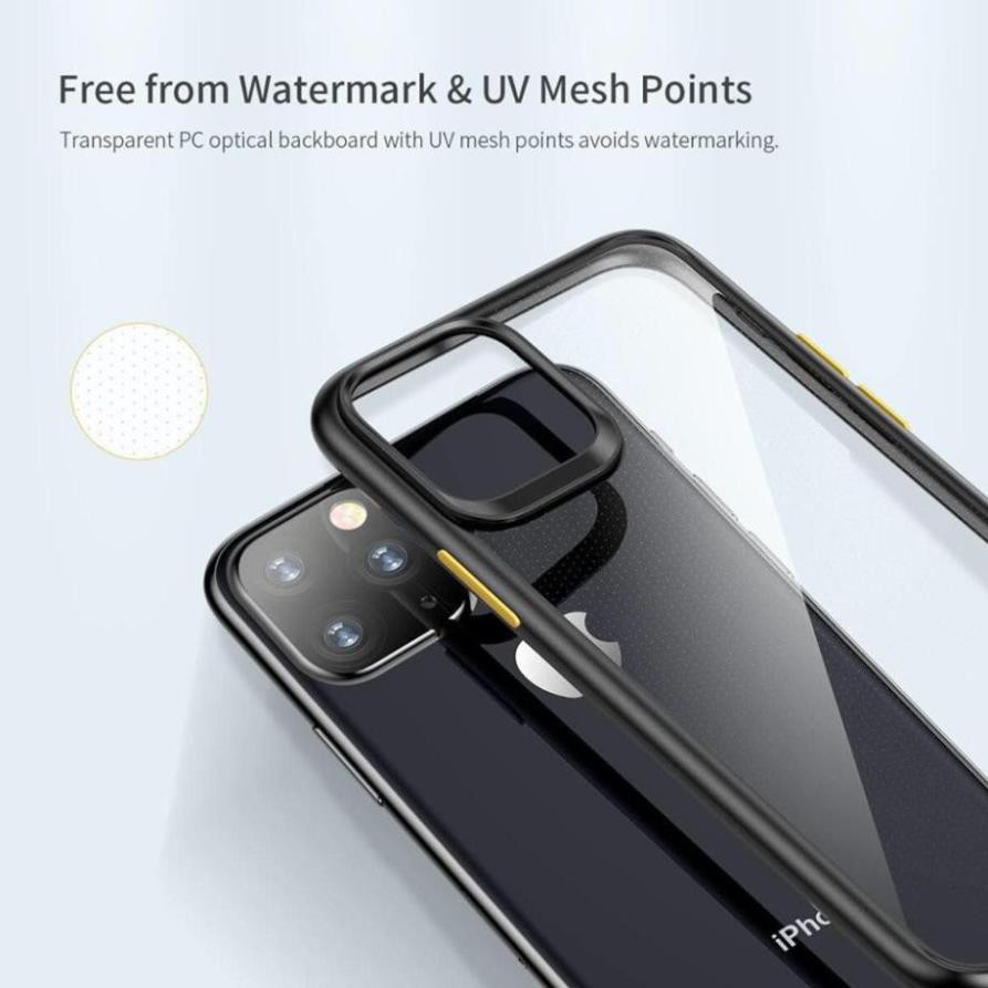 Ốp phone 11 (2019) chính hãng Rock (màu trong) siêu chống sốc, chống ố màu, chống vân tay