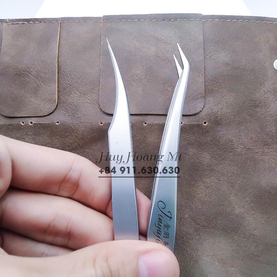 Nhíp Tách Heo - nhíp nối mi classic bạc _ dụng cụ nối mi_ Huy Hoàng