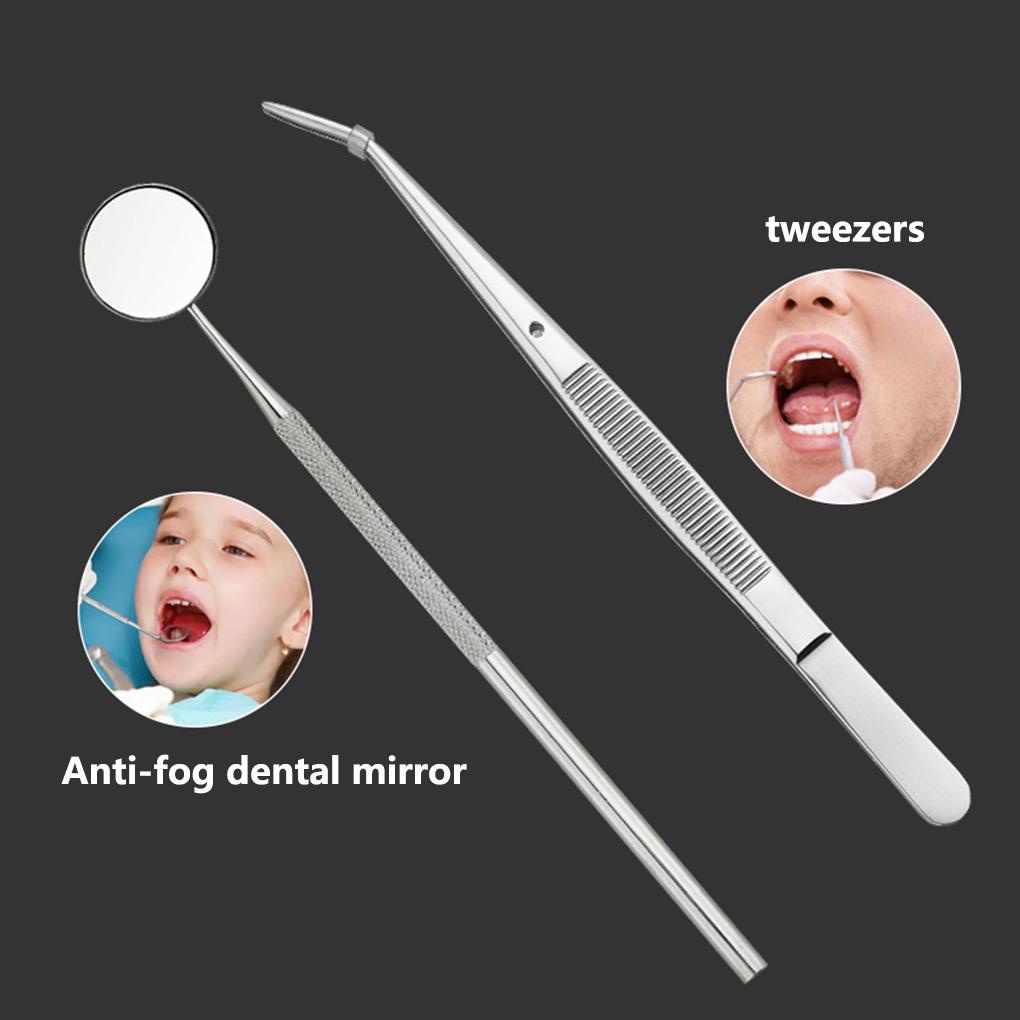 Bộ 3 Món Dụng Cụ Làm Sạch Răng Miệng Cầm Tay Bằng Thép Không Gỉ