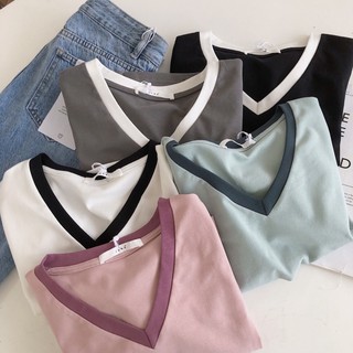 áo thun croptop cổ V