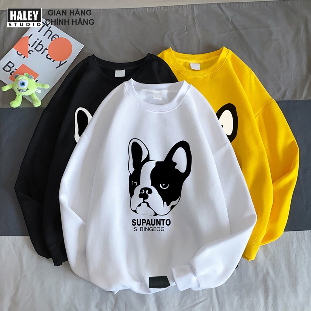 Áo Sweater BullDog đủ màu Unisex phong cách Hàn Quốc cá tính, Chất Nỉ Dày Dặn Ấm Áp mã HD97 - Quà tặng ngẫu nhiên