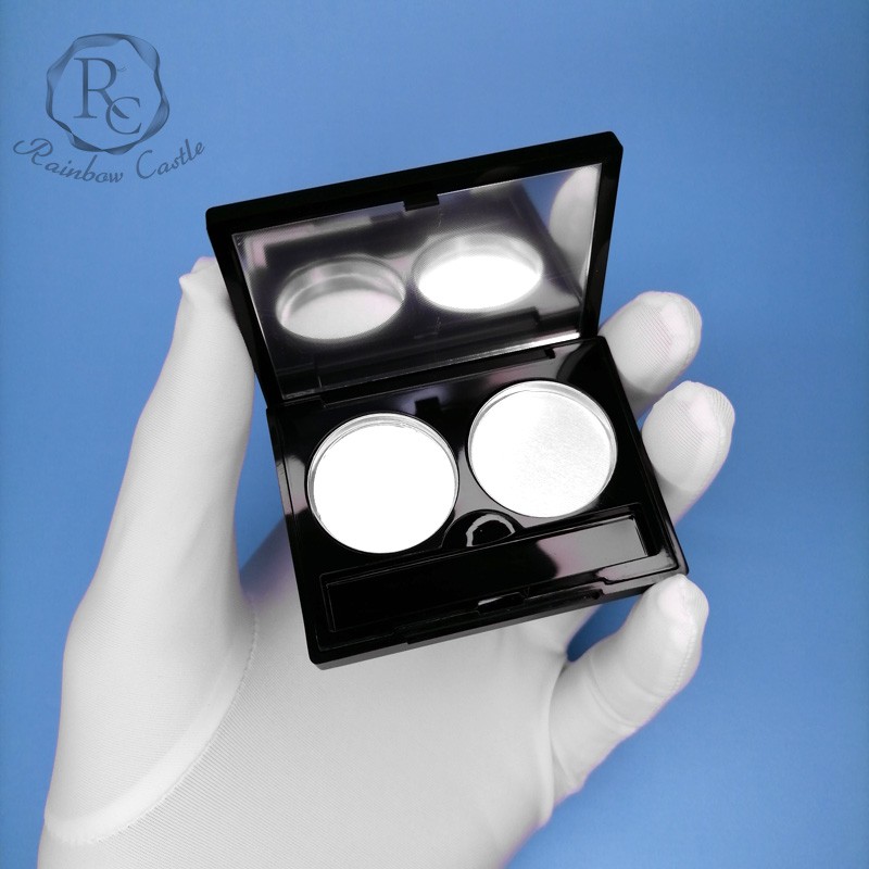 Hộp vuông rỗng đĩa tròn để làm phấn mắt mỹ phẩm thủ công cỡ 26mm với 2 màu tùy chọn