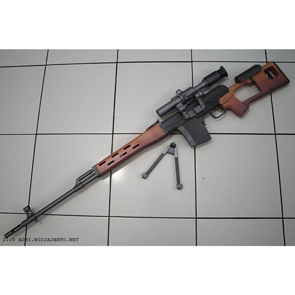 Mô hình giấy 3D  SVD Dragunov tỉ lệ 1:1