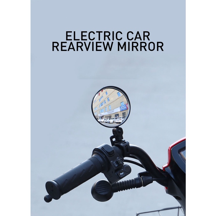 Gương chiếu hậu LOCO FISH dáng tròn 8cm cầu lồi điều chỉnh được dành cho xe đạp điện