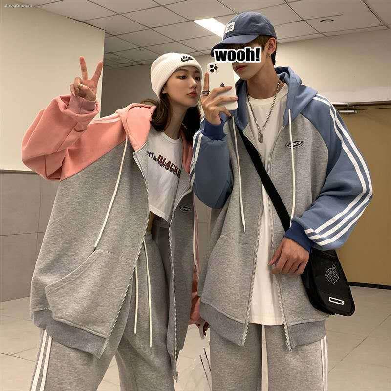 Set đồ thể thao hai mảnh áo khoác cardigan thời trang xuân thu cho nam sinh