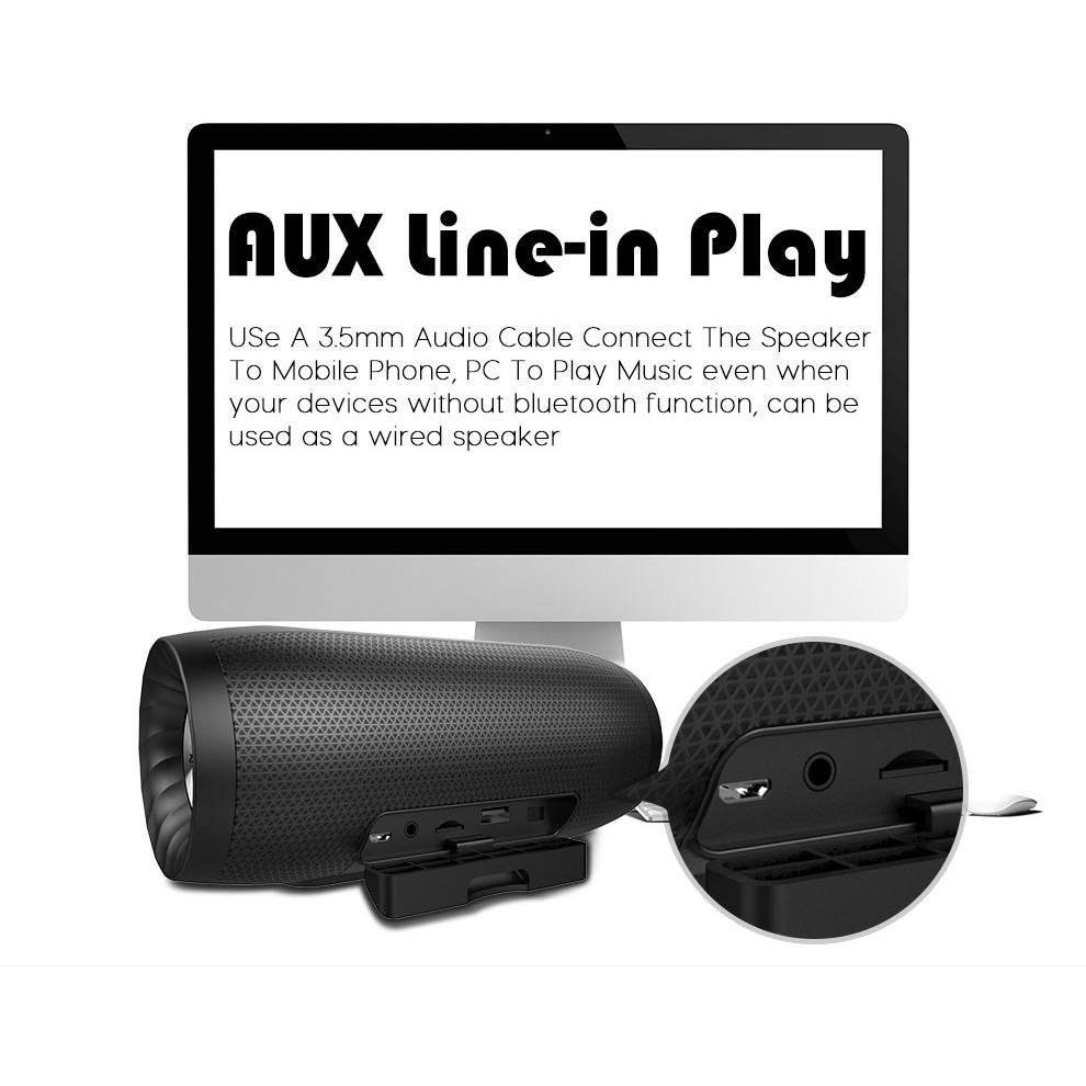 Loa Bluetooth Không Dây ZEALOT S16 Âm Thanh Siêu Trầm 3D Tích Hợp Micro