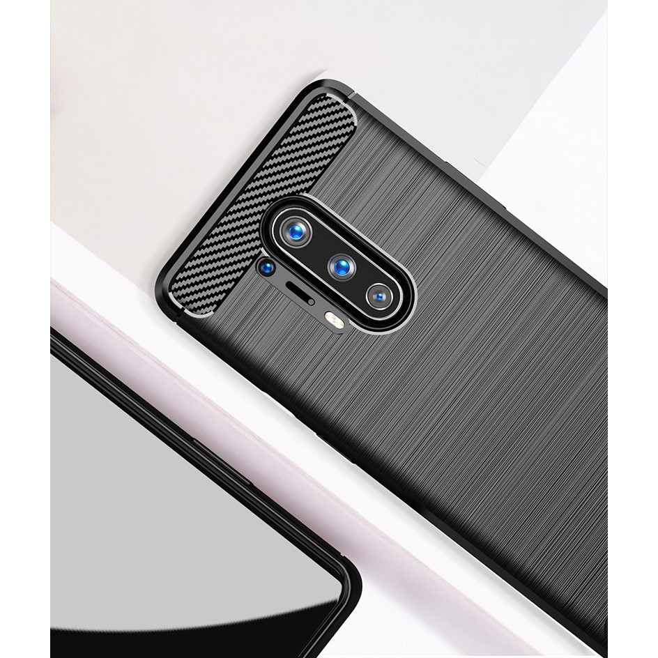 [SALE] Ốp lưng OnePlus 8 Pro ốp phay xước carbon vân kim cương chống shock, hấp thụ nhiệt cao cấp, chống bám vân tay