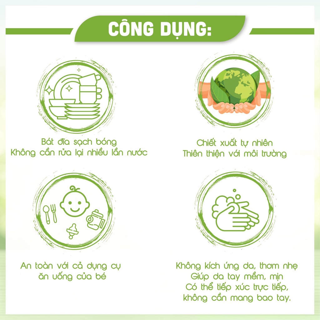 Combo Miếng Rửa Chén và Nước Rửa Chén Hữu Cơ Bồ Hòn Thiên Nhiên 100% KHÔNG HÓA CHẤT, CHĂM SÓC BẢO VỆ DA TAY