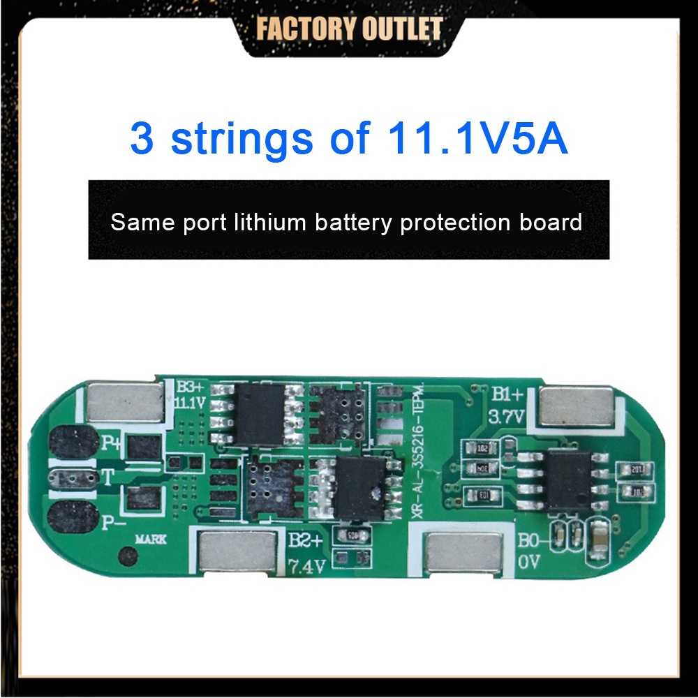 Bảng Mạch Bảo Vệ Pin Lithium 3S 11.1V 12.6V 5A 18650