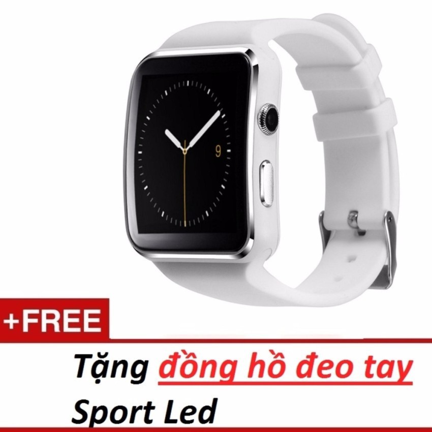 Đồng Hồ Thông Minh X6 Gắn Được Sim Thẻ Màn Hình Cong + Tặng đồng hồ led
