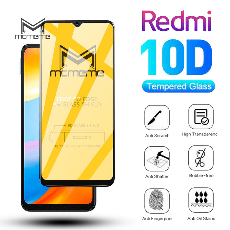 Kính cường lực 9D bao phủ toàn bộ màn hình cho Xiaomi Redmi 12 12C Note 12 12s A1 10 5G 10C 10A 9 9T 8 7 Note 11 11s 10s 9 9s 8 7 6 Pro 9A 9C 8A 7A 5G Pro+ Plus