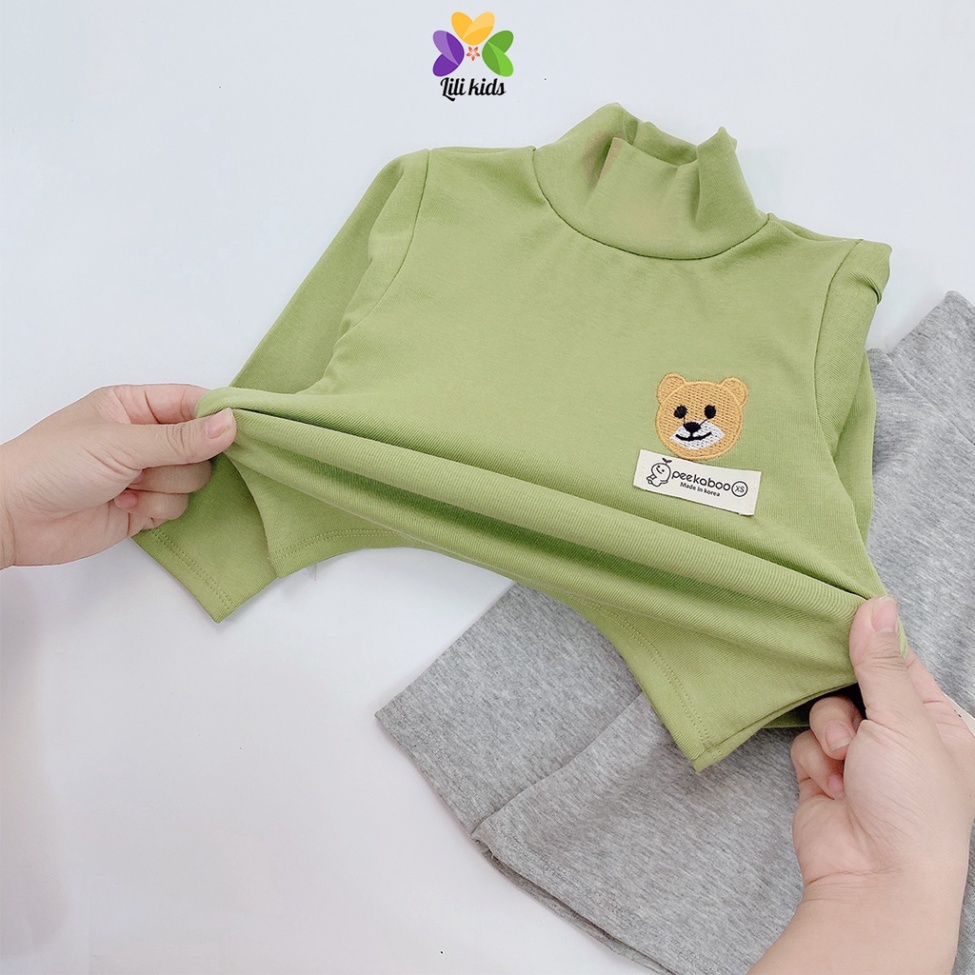 Áo giữ nhiệt cho bé trai bé gái áo len cotton cổ 3 phân cho bé lili.kids AP07