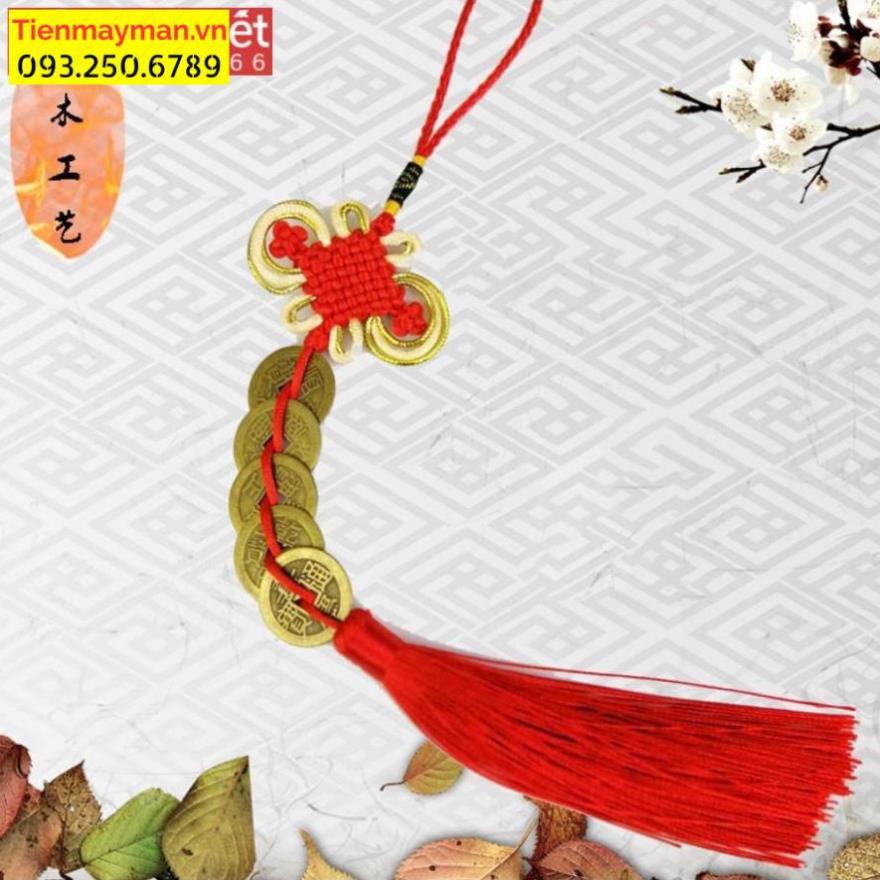 [SIÊU RẺ] Chuỗi đồng tiền xu Ngũ Đế phong thủy chiêu tài rước lộc may mắn (xâu 5 xu)