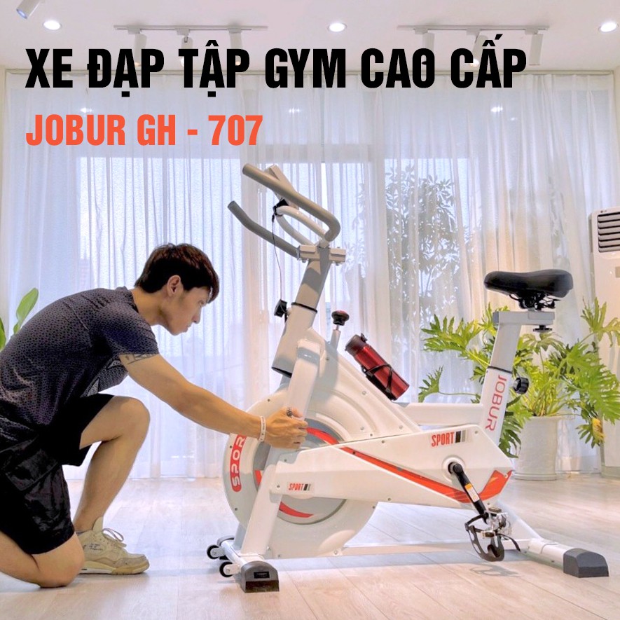 XE ĐẠP TẬP GYM CAO CẤP TẠI NHÀ - MÁY ĐẠP XE ĐA NĂNG JOBUR GH 707 - đạp xe tại nhà an toàn hiệu quả- KÈM QUÀ TẶNG GIÁ TRỊ