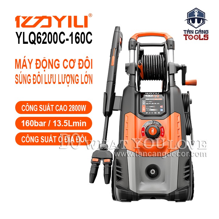 Máy Xịt Rửa Xe Cao Áp YILI YLQ6200C - 160C Động Cơ Đôi