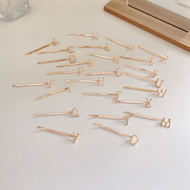 Kẹp tóc mái tuỳ chọn 26 chữ cái tiếng anh đơn giản phong cách Hàn Quốc cho nữ