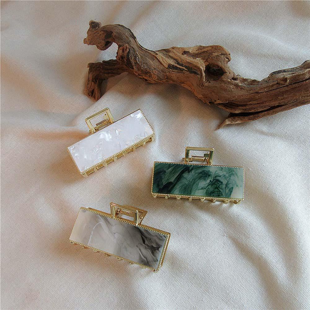 Kẹp Tóc Đuôi Ngựa Bằng Gỗ Họa Tiết Vân Đá Phong Cách Hàn Quốc Retro Giá Đỡ