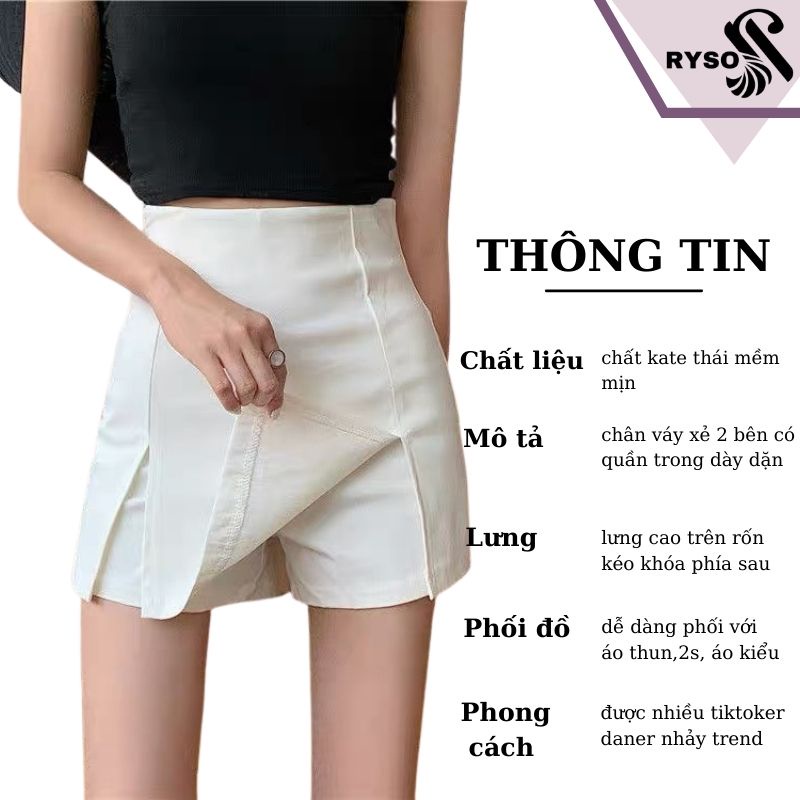 Chân Váy Công Sở Xẻ 2 Bên RYSO Dáng Ngắn Chữ A Thanh Lịch Trẻ Trung