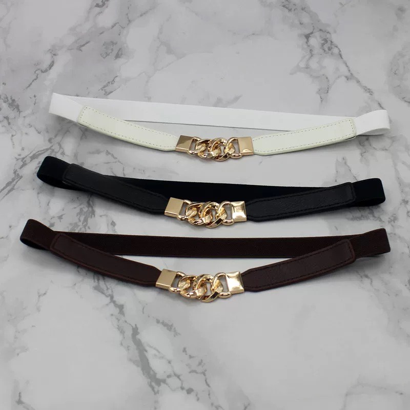 Thắt eo khóa kim loại co giãn thời trang sang trọng