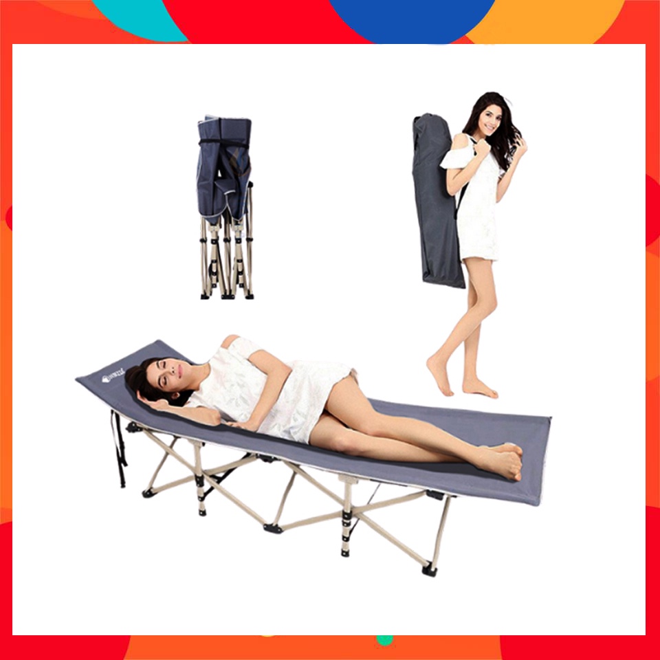 Giường xếp du lịch, Vải bạt, Có túi đeo du lịch - Hàng chính hãng NIKITA