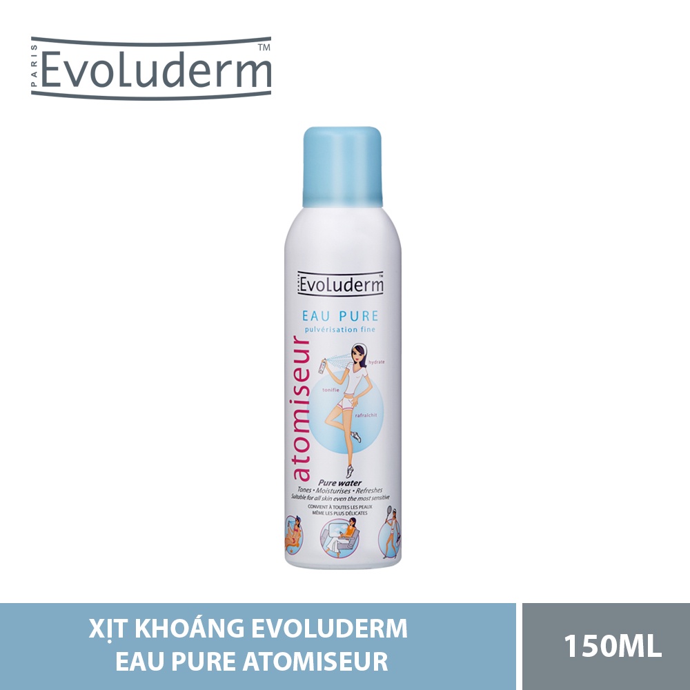 Bộ xịt khoáng nước hoa hồng Evoluderm cho làn da mịn màng tươi sáng 250ml+150ml