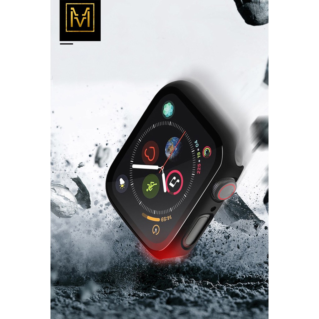 Ốp Case Thinfit &amp; Kính Cường Lực cho Apple Watch Series 6/SE/5/4 (Size 40/44mm).